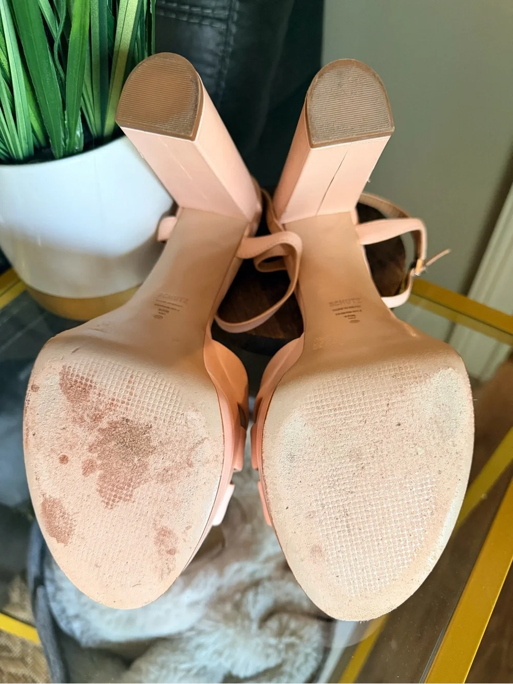 SCHUTZ Blush Pink Platform Strappy Heels